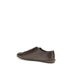 Dolce & Gabbana Brown Calf Leather Bos Taurus Low Top Sneakers