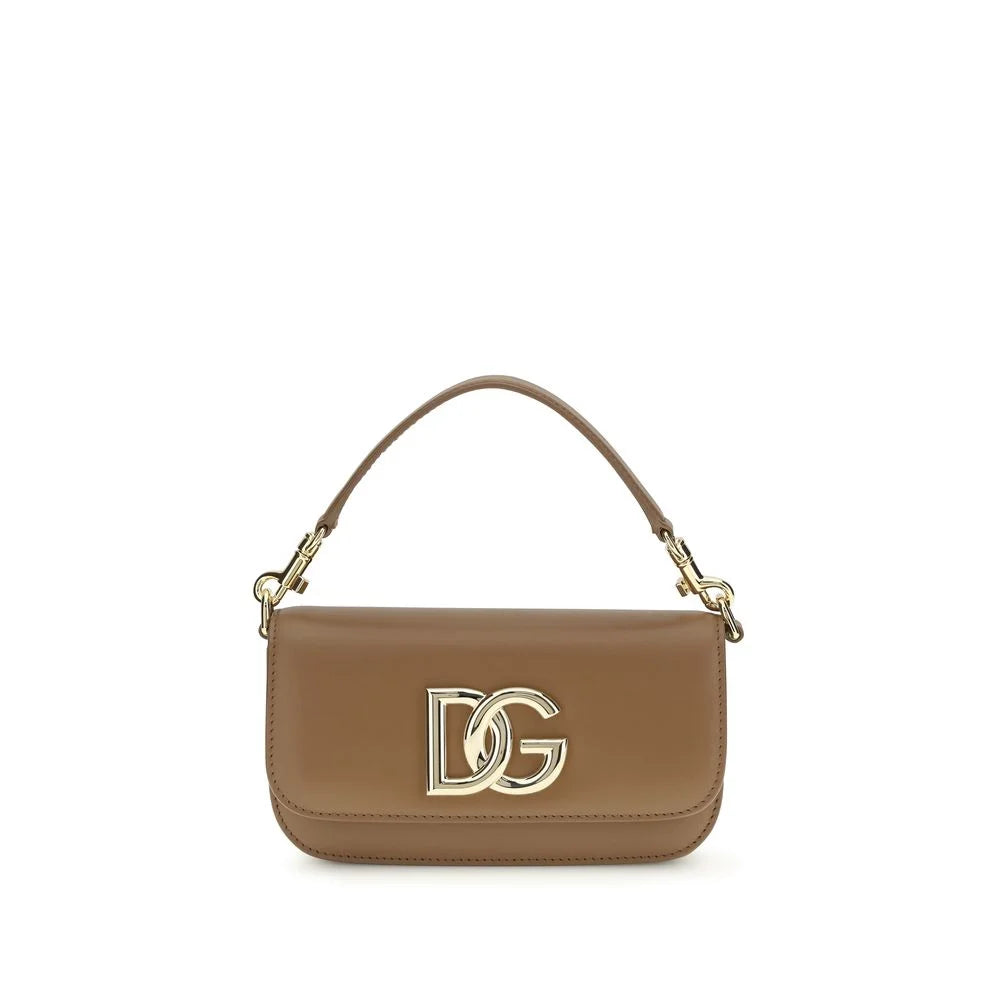 Dolce & Gabbana Brown Calf Leather Bos Taurus Shoulder Bag