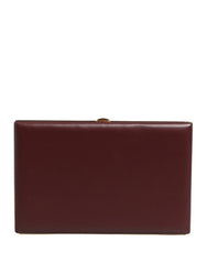 Dolce & Gabbana Brown Calfskin Leather Clutch Evening Women Purse Bag - Clutch Bags