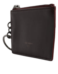 Dolce & Gabbana Brown Calfskin Leather DG Logo Card Holder Wallet - Card Cases
