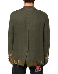 Dolce & Gabbana Brown Camouflage Linen Button Down Jacket - IT46 | S - Sport Jackets
