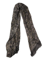 Dolce & Gabbana Brown Camouflage Modal Men Shawl Scarf