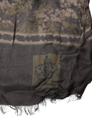 Dolce & Gabbana Brown Camouflage Modal Men Shawl Scarf