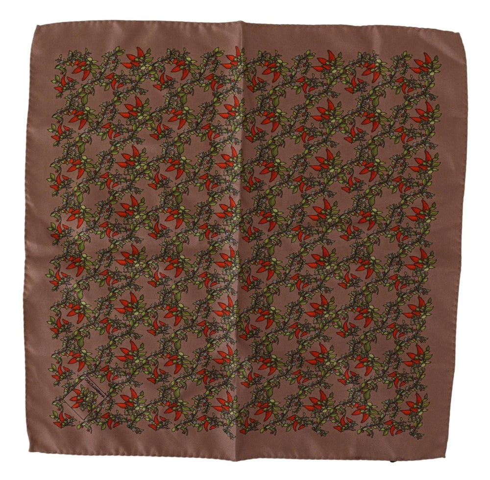 Dolce & Gabbana Brown Carrots Print Silk Handkerchief - Handkerchiefs