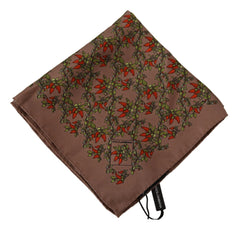 Dolce & Gabbana Brown Carrots Print Silk Handkerchief - Handkerchiefs