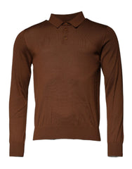 Dolce & Gabbana Brown Cashmere Buttoned Men Pullover Sweater - IT48 | M - Sweaters