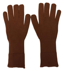 Dolce & Gabbana Brown Cashmere Knitted Hands Mitten Mens Gloves - 9|M - Gloves & Mittens