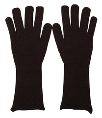 Dolce & Gabbana Brown Cashmere Silk Hands Mitten Mens Gloves - 9|M - Gloves & Mittens