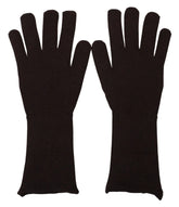 Dolce & Gabbana Brown Cashmere Silk Hands Mitten Mens Gloves - 9|M - Gloves & Mittens