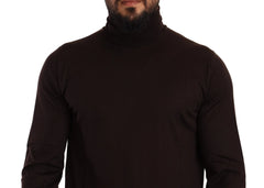 Dolce & Gabbana Brown Cashmere Turtleneck Pullover Sweater - Sweaters