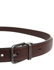 Dolce & Gabbana Brown Classic Calf Leather Metal Buckle Belt - 105 cm / 42 Inches - Belts