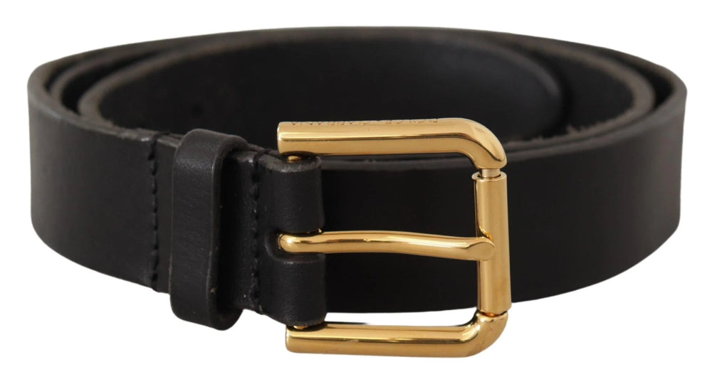 Dolce & Gabbana Brown Classic Leather Gold Metal Buckle Belt - 95 cm / 38 Inches - Belts