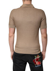 Dolce & Gabbana Brown Collared Short Sleeves Polo T-shirt - IT44 | XS - Polos