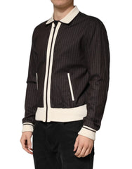 Dolce & Gabbana Brown Contrast Stripe Men Bomber Jacket - IT50 | L