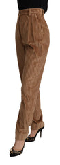 Dolce & Gabbana Brown Corduroy Cotton Trouser Tapered Pants - IT40|S - Trousers