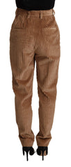 Dolce & Gabbana Brown Corduroy Cotton Trouser Tapered Pants - IT40|S - Trousers