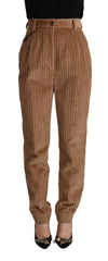 Dolce & Gabbana Brown Corduroy Cotton Trouser Tapered Pants - IT40|S - Trousers