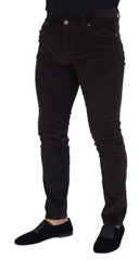 Dolce & Gabbana Brown Corduroy Men Casual Trouser Pants - IT50 | L - Trousers