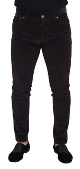 Dolce & Gabbana Brown Corduroy Men Casual Trouser Pants - IT50 | L - Trousers