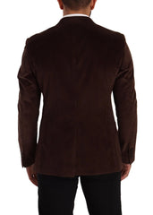 Dolce & Gabbana Brown Corduroy Slim Fit Coat DG Logo Blazer - IT50 | L - Sport Jackets