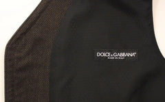 Dolce & Gabbana Brown Cotton Blend Dress Vest Gilet - IT46 | S - Vests