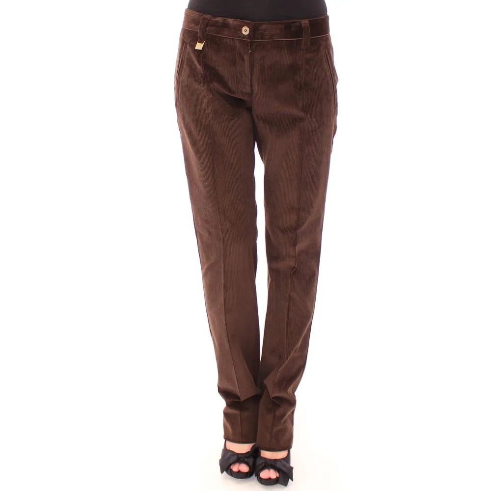 Dolce & Gabbana Brown Cotton Casual Pants - IT42