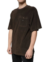 Dolce & Gabbana Brown Cotton Crew Neck Short Sleeves T-shirt - IT48 | M - T-Shirts