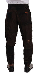 Dolce & Gabbana Brown Cotton Distressed Regular Denim Jeans - IT48 | M - Jeans
