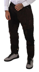 Dolce & Gabbana Brown Cotton Distressed Regular Denim Jeans - IT48 | M - Jeans