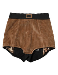 Dolce & Gabbana Brown Cotton High Waisted Hot Pants Shorts - IT40|S