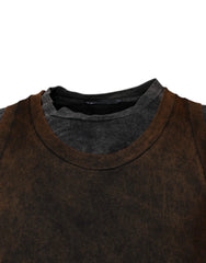 Dolce & Gabbana Brown Cotton Round Neck Sleeveless T-shirt - IT52 | XL - Tank Tops