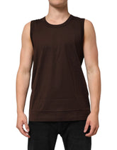 Dolce & Gabbana Brown Cotton Sleeveless Underwear Men Tank Top - Tank Tops