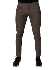 Dolce & Gabbana Brown Cotton Stretch Chino Pants - IT46 | S - Chinos