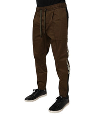 Dolce & Gabbana Brown Cotton Stretch Jogger Sweatpants Pants - IT50 | L - Joggers