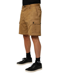 Dolce & Gabbana Brown Cotton Stretch Logo CargoBermuda Shorts - IT48 | M - Cargo Shorts