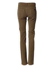 Dolce & Gabbana Brown Cotton Stretch Skinny Men Denim Jeans - IT44 | XS