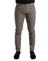 Dolce & Gabbana Brown Cotton Stretch Skinny Men Pants - Jeans