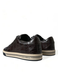 Dolce & Gabbana Brown Croc Exotic Leather Men Casual Sneakers Shoes - EU39/US6