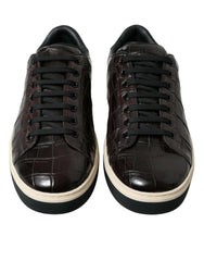Dolce & Gabbana Brown Croc Exotic Leather Men Casual Sneakers Shoes - EU39/US6