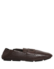 Dolce & Gabbana Brown Deerskin Leather Driver Loafers Shoes - EU44/US11