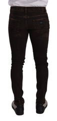 Dolce & Gabbana Brown Distressed Slim Fit Skinny Denim Jeans - IT48 | M - Jeans