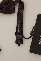 Dolce & Gabbana Brown Dotted Silk Adjustable Neck Papillon Bow Tie - Neckties