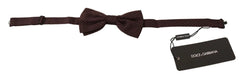 Dolce & Gabbana Brown Dotted Silk Adjustable Neck Papillon Bow Tie - Neckties