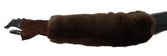 Dolce & Gabbana Brown Elbow Length Finger Less Fur Gloves - 7.5|S
