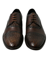 Dolce & Gabbana Brown Exotic Leather Lace Up Oxford Dress Shoes - EU41/US8