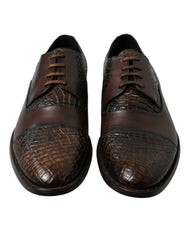 Dolce & Gabbana Brown Exotic Leather Lace Up Oxford Dress Shoes - EU41/US8