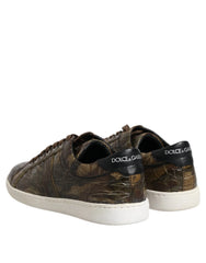 Dolce & Gabbana Brown Exotic Leather Low Top Sneakers Shoes - EU40/US7