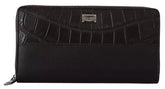 Dolce & Gabbana Brown Exotic Leather Zip Around Continental Clutch Wallet - Wallets
