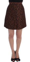 Dolce & Gabbana Brown Floral Brocade Mini Bubble Skirt - IT40|S - Skirts