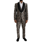 Dolce & Gabbana Brown Floral Jacquard Formal 3 Piece Suit - IT54 | XL - Pant Suits